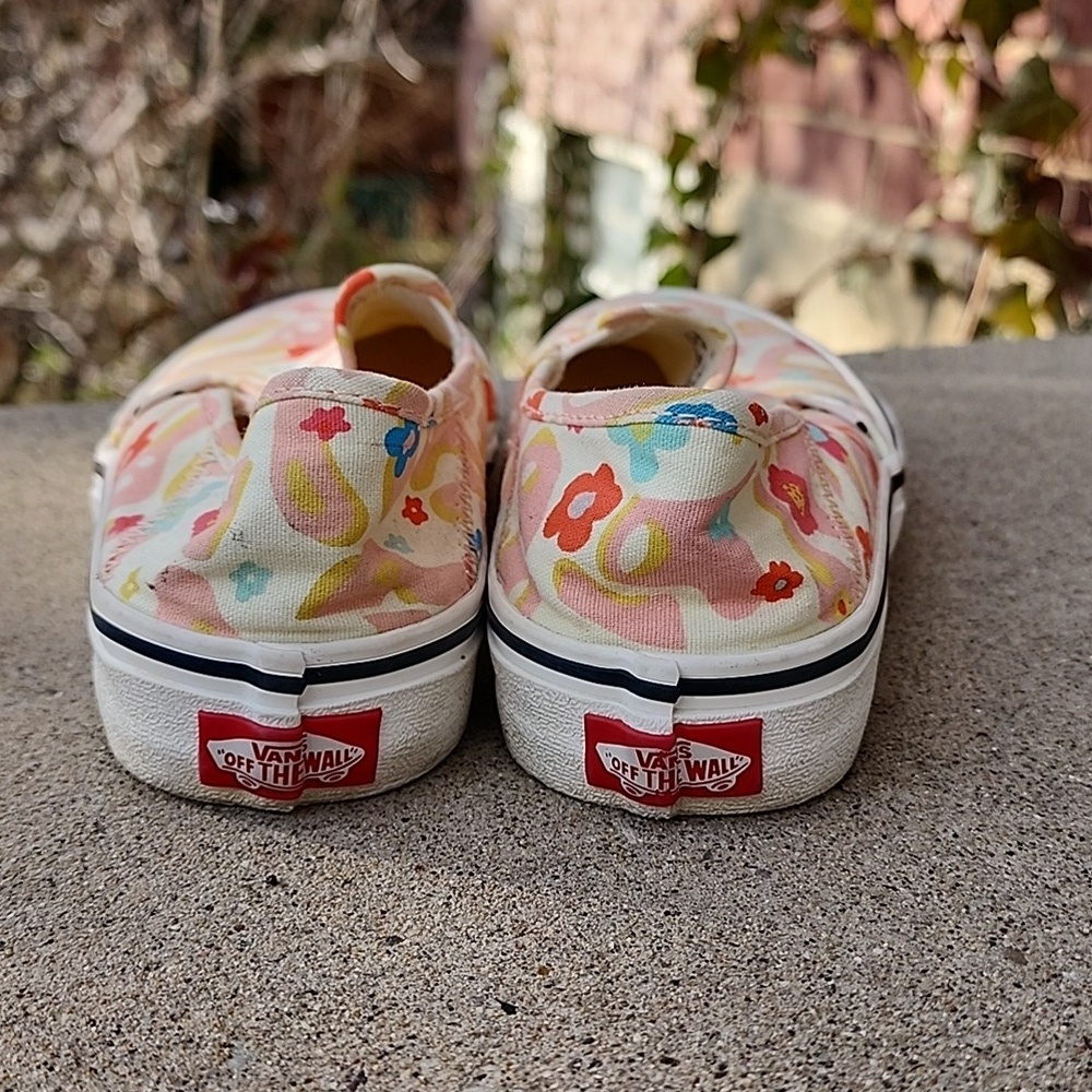 Vans Slip-On Floral Canvas Sneakers in Pink, Blue, Red, Yellow - Picture 3 of 7